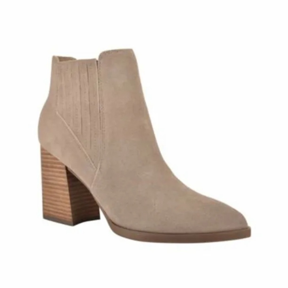 NIB! Marc Fisher Slip-On Suede Block Heel Bootie Size 10